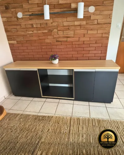 Balcão de Escritório 4 Portas Bicolor 2,30m - Fabricamos móveis sob encomenda