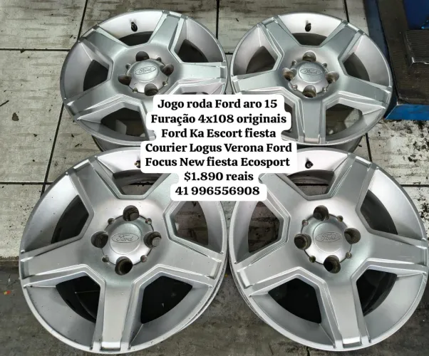 Jogo roda aro 15 Ecosport Ford Ka Escort fiesta Courier Logus Verona Ford Focus New