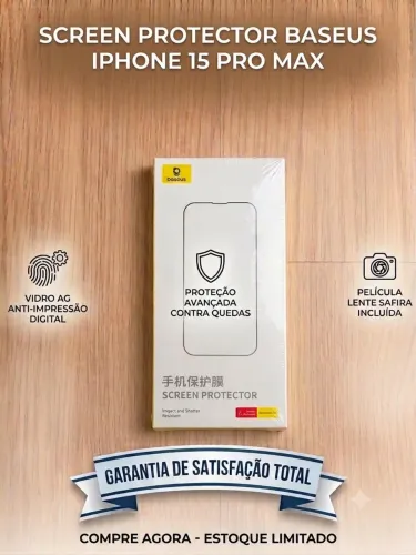 Película de Vidro Baseus Iphone 15 Pro Max