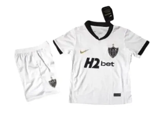 Kit Infantil Atletico Mineiro Branco 2026 - Camisa + Shorts - Novo - 16 ao 28
