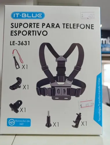 Suporte Peitoral Para Celular - Camera - Esportivo Ajustável It Blue Le 3631 Loja Coimbra