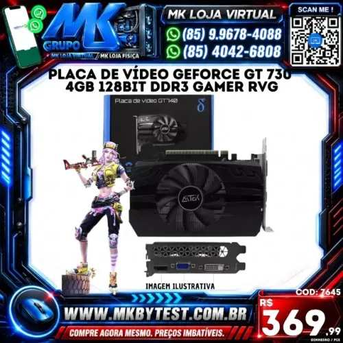 PLACA DE VIDEO 4GB DDR5 PCI EX 2.0,16X VGA, HDMI E DVI-D DELTA-GT740