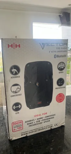 Caixa de Som Ativa HH VRE-8AG2 8 polegadas 300w - LACRADO NA CAIXA
