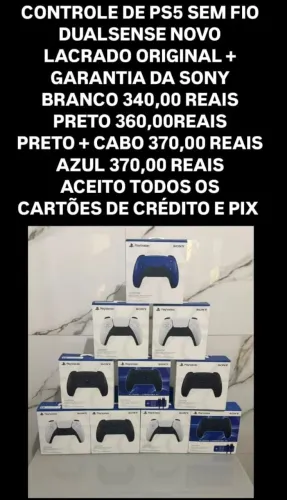 Controle sem fio de Ps5 DualSense novo lacrado, aceito cartão