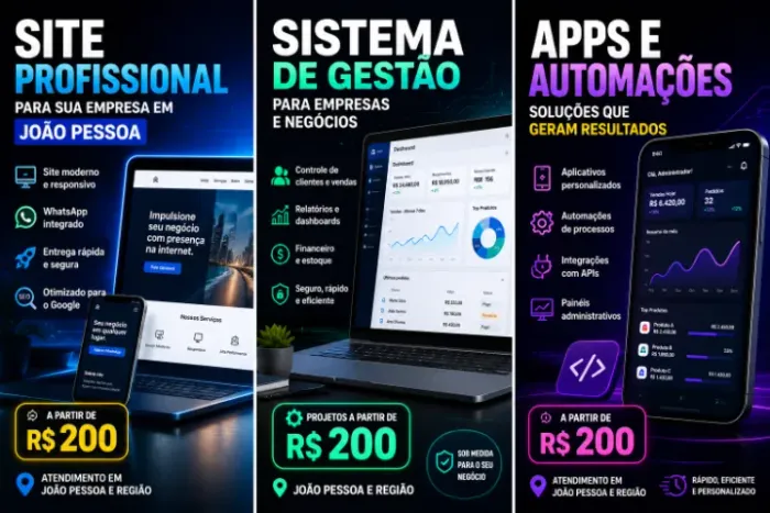Sistema de gestão para empresas em João Pessoa a partir de R$ 200