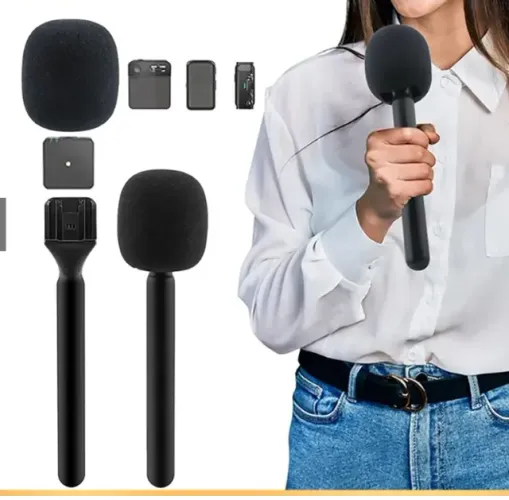 Bastão Tradicional Microfone suporte para Lapela, entrevista, blog, notícias