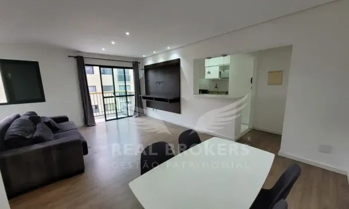 Apartamento semi mobiliado de 80m² para locação, 2 dormitórios, suíte e 2 vagas em Alphav