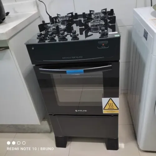 ? FOGÃO 4 BOCAS AUTOMATICO TAMPA TEMPERADA ATLAS TOP GLASS ? PAGA NA ENTREGA PARCELA 12X