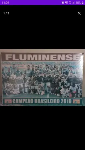 Pôster emoldurado Fluminense campeão brasileiro 2010.