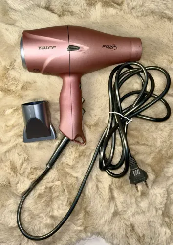 Secador Profissional Taiff Fox Ion 3 2200W Rosé - Motor AC, Ótimo Estado