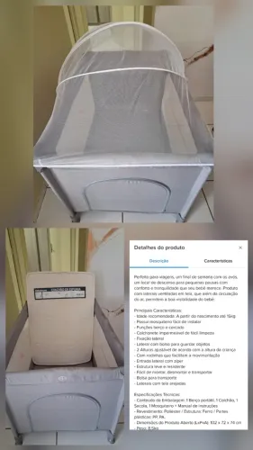 Berço portátil com colchão ortobom.