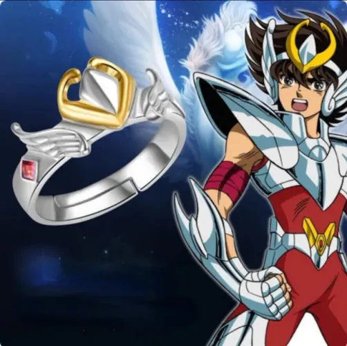 anel metal ajustável cavaleiros do zodiaco seya pegasu