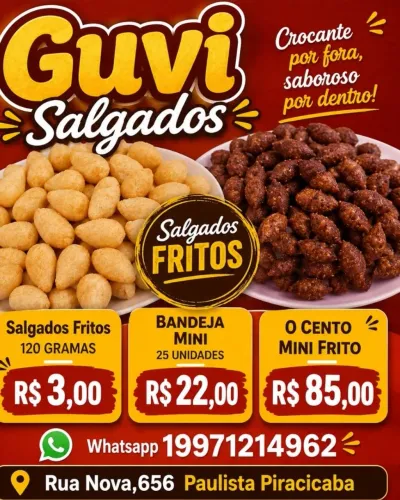 Salgados para festa e vendas lanchonete,bar e mercearia