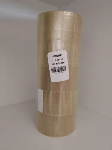Fita Adesiva Empacotamento Transparente (45 x 50) - Pacote com 5 Fitas