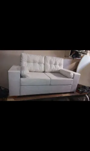 Sofa de 2 lugares retro com 2 puff ( Pronto entrega )