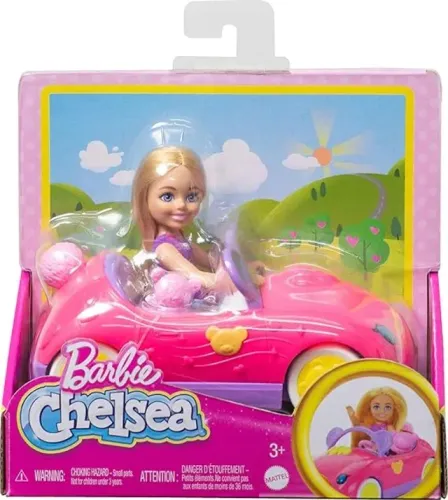 boneca chelsea e carro de ursinho, barbie