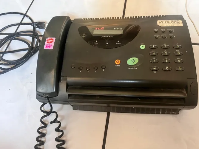 Faxs F110 TCE usado antigo com rolo de papel para colecionador (NÃO FUNCIONA)