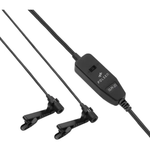 Microfone de lapela duplo para entrevistas, podcasts, gravações Polsen OLM-20 importado Us