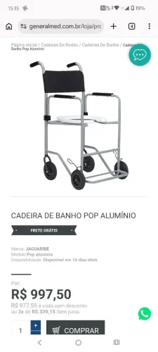 Cadeira de roda higienica