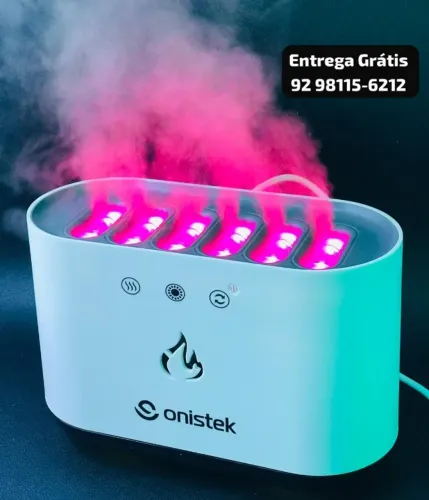 Umidificador de Ambientes 900ml e Aromatizador com Luzes RGB - Entrega das 9 até 22hrs