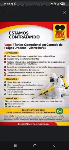 VAGA CONTROLADOR DE PRAGAS