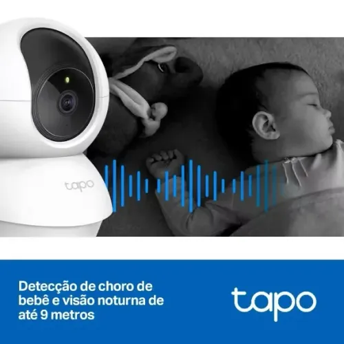 Tapo C200 - Câmera de Segurança Wi-Fi 1080P Full HD 360°, Visão Noturna, Detecção de IA