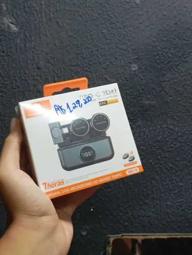 Microfone de lapela MK 19 Tipo C 2 em 1