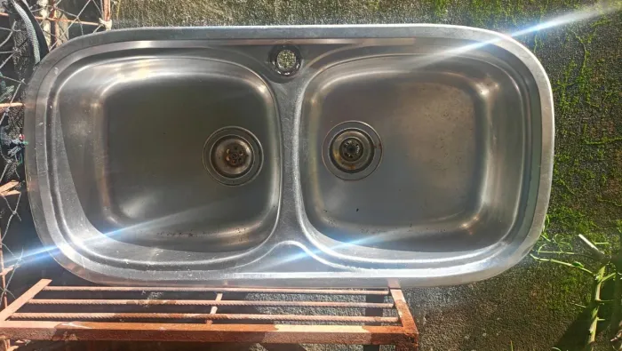 Pia Aço Inox Cubas Duplas 86x43cm