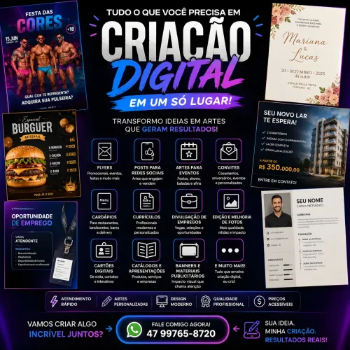 Crio Conteúdo Digital (Flyer, Cardápios, Convites e muito mais!)