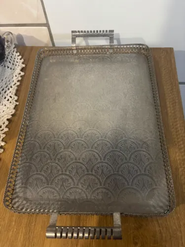 Lote Antiguidades: Poncheira Cristal Da Boêmia Azul + Jogo De Refresco Vintage