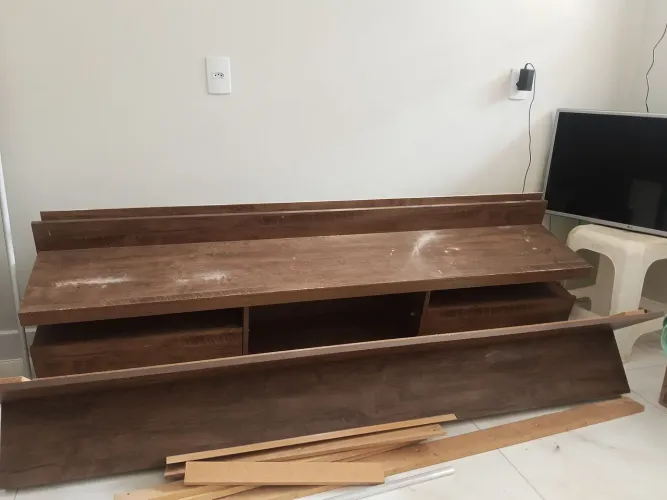 Painel de TV usado, grande de madeira pura 
