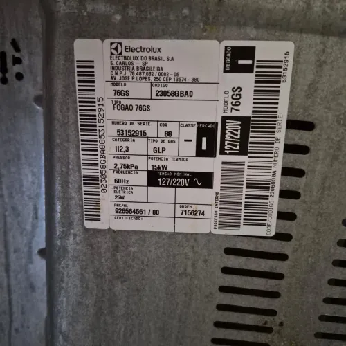 Fogão electrolux Bivolt 5 bocas TAMPO DE VIDRO