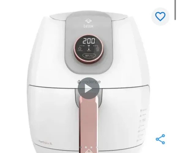 Airfryer 3L branca com rosê