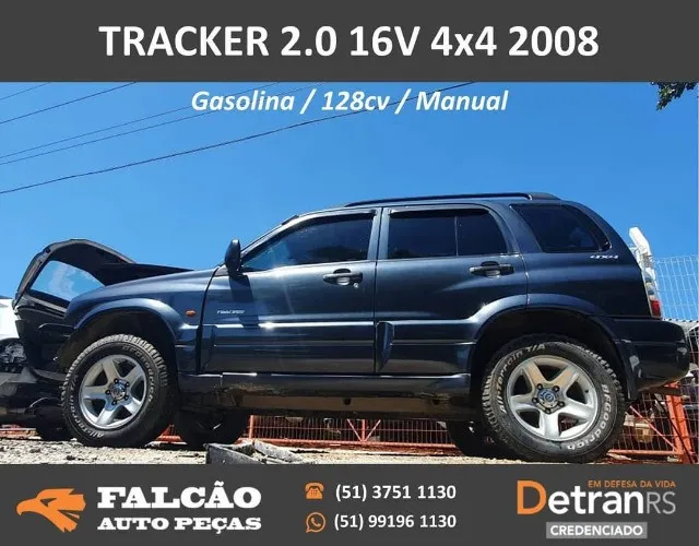 Gm tracker 4x4 2.0 gasolina 2008 sucata em peças