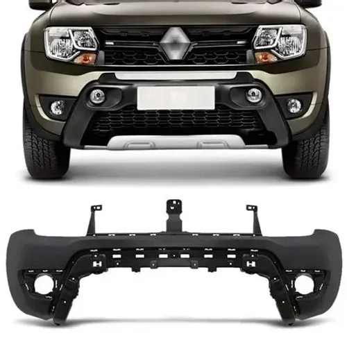 Parachoque Renault Duster 2015 à 2020 - Furo Farol Auxiliar - Preto Liso - Loma