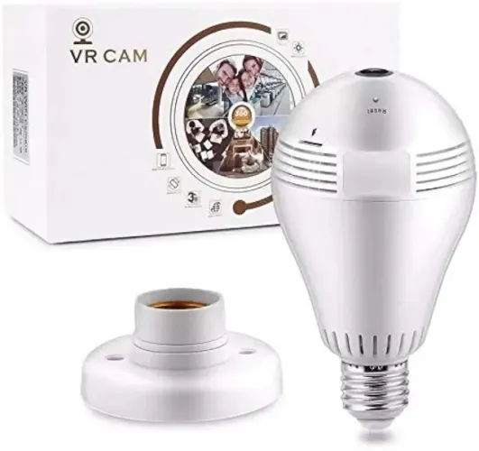 Câmera lâmpada Segurança 360 Visão Noturna Espiã Wifi Hd