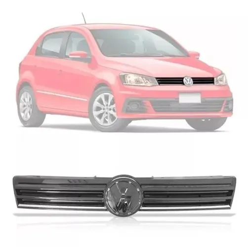 Grade Radiador Gol G7 Trend Preta Com Friso Cromado