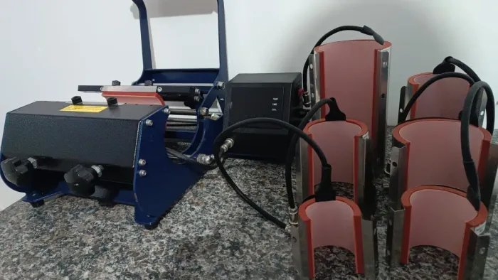 Prensa Térmica para Canecas - Completa com 6 Canecas