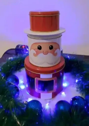 Lata de Natal Decorativa - Papai Noel
