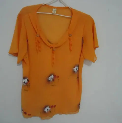 Blusa Tule Manga 3/4