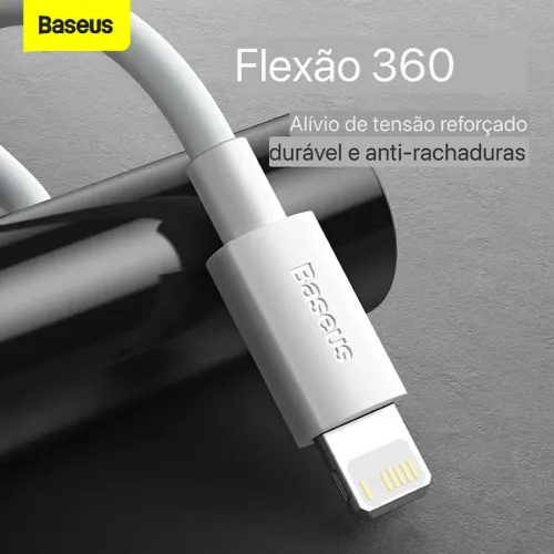 Cabo Para Iphone Baseus USB Tipo C ou Type - A De 20w de 1,5 Metros Lightning