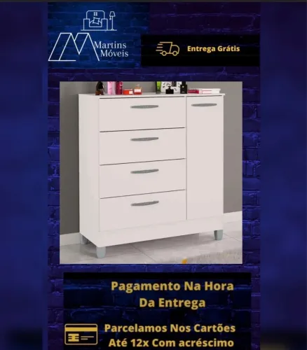 GRANDE PROMOÇÃO*Cômoda 01 porta e 4 gavetas  POQUEMA ENTREGA GRÁTIS ACEITA CARTÃO 