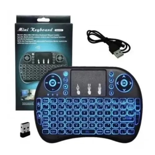 Mini Teclado Led Controle bluetooth para PC Notebook TvBox Smart TV