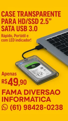 Case para HD/SSD 2.5" SATA USB 3.0