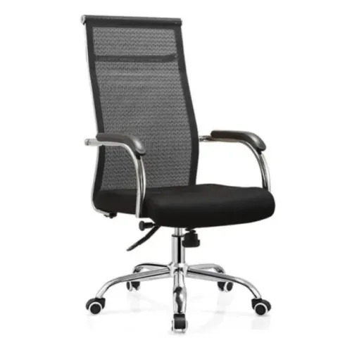 Cadeira Mesh Dubai Cromada Ergonômica Giratória Conforto Executivo 31019
