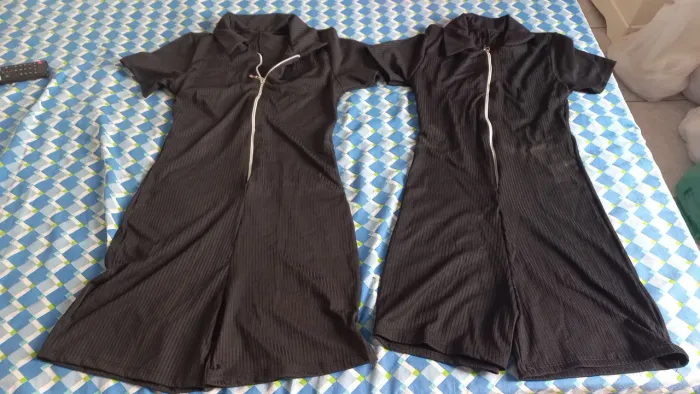 Dois Macaquinhos de blogueira Tam P e M Pretos com Zíper Frontal - Conforto e Estilo!