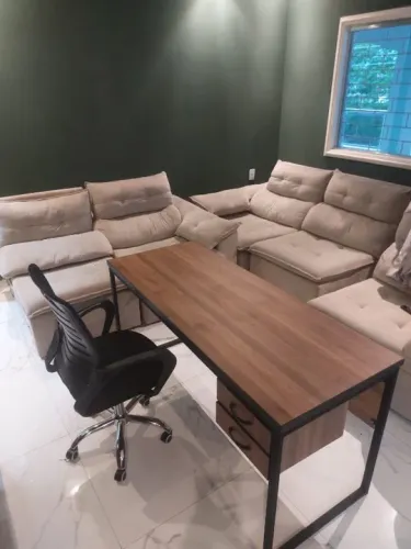 - produto novo - mesa industrial madeirada com gaveta dupla - entrego