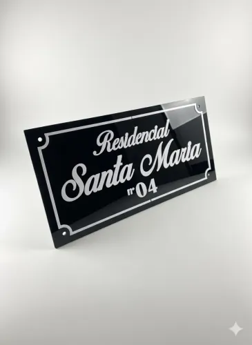 Placa Personalizada em Acrílico para Condomínio 70x35cm