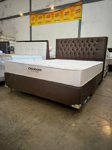 Cama casal com colchão fit d45 dupla face Ortobom