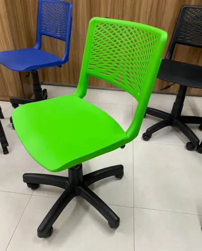 Cadeira de Escritório Giratória com Rodinhas Verde